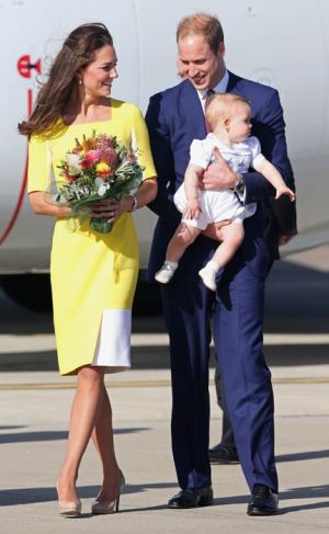 The royal family arrive in Sydney - 2014 - Roksanda Ilincic dress and patent beige LK Bennett heels.jpg